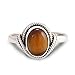 Chuvora 925 Sterling Silver Tiger Eye Gemstone Oval Rope Edge Vintage Band Ring Size 6, 7, 8