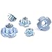 Hilitchi 105-Pcs M4 5 6 8 10 Zinc Plated Steel T-Nut Pronged Tee Assortment Kit for Wood, Rock Climbing Holds, Cabinetry, Furniture and More