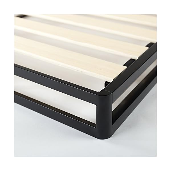 ZINUS Metal Box Spring with Wood Slats /4 Inch Mattress Foundation / Sturdy Steel Structure
