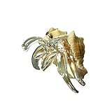 Sansukjai Seashell Hermit Crab Figurines Beach Animals Hand Blown Glass Art Natural Collectible Gift Decorate#7
