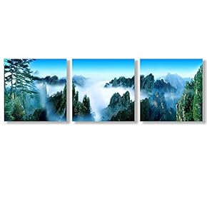 Canvas Wall Art Beautiful Landscape Collections Picked Painting Artwork for Home Prints Framed - 12"x12"x3 Panels