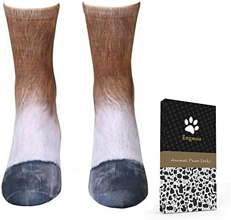 Engmoo Animal Paw Socks Paw Print 3D Socks Novelty Animal Paws Crew Socks for Men Women Kids