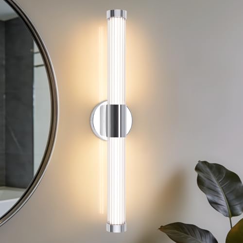 TYhogar LED Wall Lamp Indoor Wall Lamp 12W Chrome Colour Modern Hallway 60.5 cm Stair Lamp 360° Suitable for Living Room, Bedroom and Kitchen