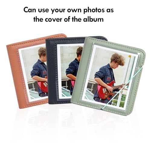 Rieibi Photo Album for Fujifilm Instax Wide210/Wide300/Wide400 Camera, Album for Polaroid 3.4x4.3 inch Wide Film, PU Leather Photo Frame for Instax Wide 400 Album