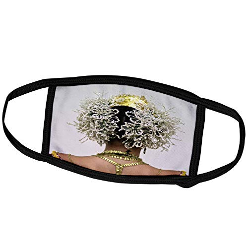 3dRose Face Mask Medium, Panamanian Woman in her Twenties Dressed up with The T…