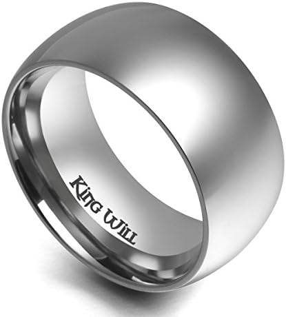 King Will Basic Men's 2mm 4mm 6mm 8mm 10mm Classic High Polished Domed Tungsten/Titanium Metal Wedding Ring