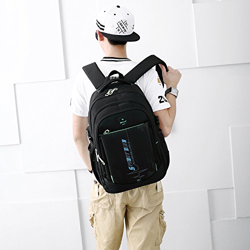 Goldwheat School Backpacks Student Bookbag Casual Shoulder Daypack Travel Back Pack for Teen Boys