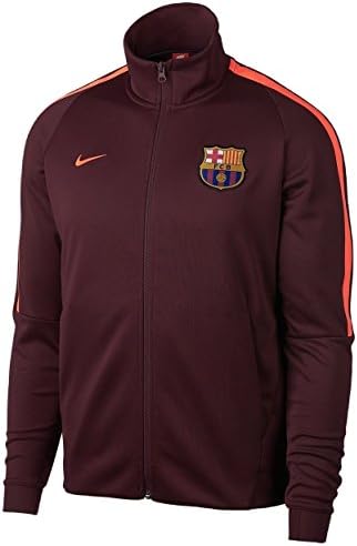 Men's FC Barcelona N98 Anthem Track Jacket Night Maroon (Large)