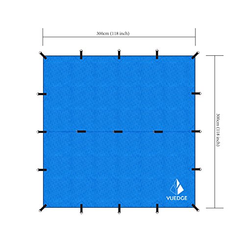 YUEDGE 10x10ft Multi-function Waterproof Camping Backpacking Tarp Shelter RipStop Rainfly Snow Cover Hammock Tarp Rain Fly Tent Tarp - Thumbnail 3