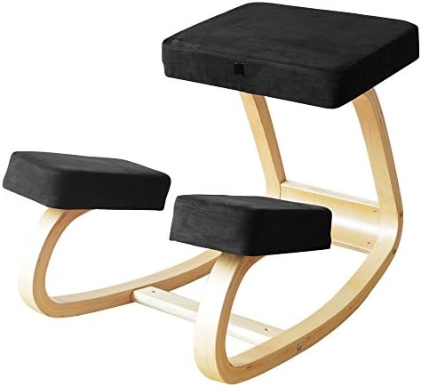 Ergonomic Kneeling Chair ergonomic chair Office chair Family chairThicker cushion more comfortable Business friends gifts to share(Black)
