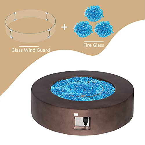 COSIEST Outdoor Propane Fire Pit Coffee Table w Dark Bronze 40.5inch