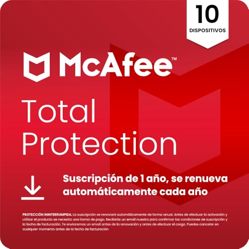 Total Protection para 10 Dispositivos 2026 | Antivirus, VPN, software de seguridad, gestor de contraseñas, | Suscripción de 1 año con renovación automática | Descargar
