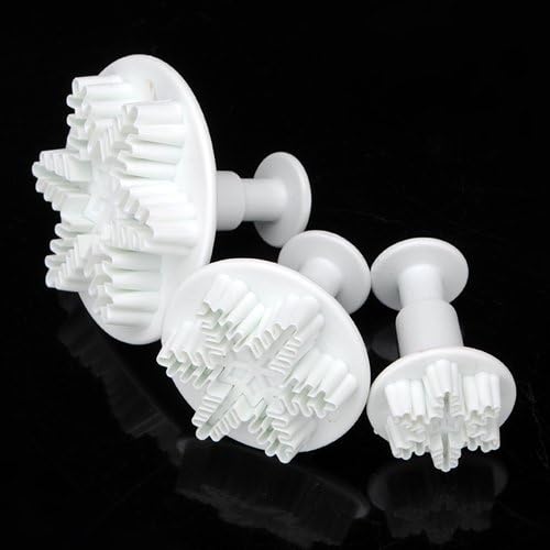 3PCS Snowflake Shape Cake Baking Mold plunger Cutter Set