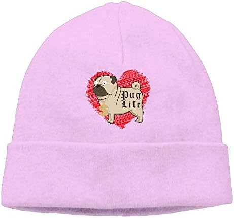 Pug Life Thug Dog Cartoon Unisex Fashion Beanie Knit Hat Cap Colorkey