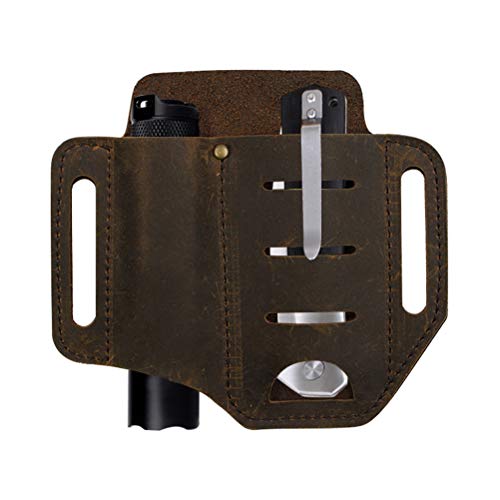 Linoni Taktischer Multitool-Halter aus Leder, EDC, Gürtelschlaufe mit Schlüsselhalter für Taschenlampe, Werkzeuge, Outdoor, Camping – Bild 4