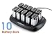 Tenergy TN295 9V Battery Charger for Li-ion Battery, Rechargeable 9V Cell Charger, Li-ion Battery Charger, 10-Bay 9 Volt Smart Charger for Smoke Detector/Alarm Rechargeable Battery