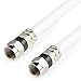 Postta Digital Coaxial Cable(30 Feet) Quad Shielded White RG6 Cable with F-Male Connectors