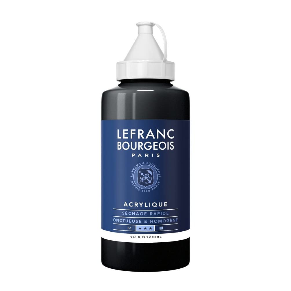 Lefranc Bourgeois, Acrylic Paint, Ivory Black, 750 ml (1er Pack)