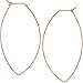 Humble Chic Geometric Marquise Threader Hoops - Hypoallergenic Rose Gold Plated Medium Hoop Earrings for Women, Lightweight Oval Leaf Elliptical Loop Statement Drop Dangles, 2.3