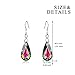 Sterling Silver Teardrop Dangle Drop Earrings with Swarovski Crystals Fine Jewelry Gift for Women Girls
