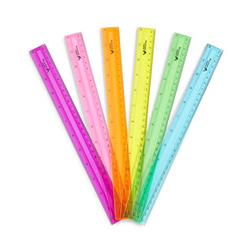 Blue Summit Supplies 30 Plastic Rulers, Bulk Shatterproof 12 Inch Ruler