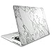 NovoTech Soft Touch Matte Finish Rubberized Hard Shell Case for MacBook Air 13-Inch - White Marble