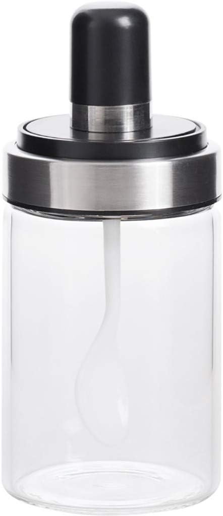 Altsommer 🌹 Condiment Container with Spoon,2 IN 1 Glass Jar Spice Containers Condiment Salt Seasoning Storage Bottle Condiment Caddy Condiment Dispenser Pots