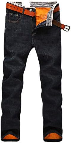 AACFCHAIN Men's Winter Fleece Lined Stretch Jeans Skinny Denim Pants Casual Trousers