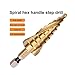 JelBo Spiral Groove Step Drill Bits, 1/4'' Hex Shank HSS Titanium Coated Step Drill Bit Kit with Impact Driver for DIY Woodworking, Metal, Plastic(3Pcs/Set 4-12/4-20/4-32mm)
