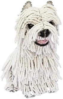 Grass Roots Creations Westie Dog Beadworx Sculpture, White