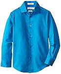 Calvin Klein Boys' Long Sleeve Sateen Dress Shirt