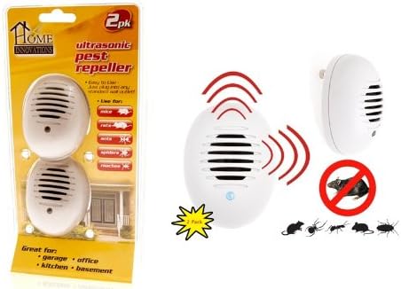 Home Innovations BHBUSAZIN028571 Ultrasonic Pest Repeller (2 Pack), White