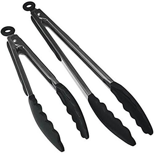 2 pcs/set Silicone Bread Clamp Tongs Multi-functional Non-Stick Food Clip BBQ Cooking Tool Kitchen Accessories For Barbecue (9inch&12inch)