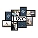 Adeco PF0550 8-Opening Black Wood Love Wall Hanging Photo Frame, 4 by 6