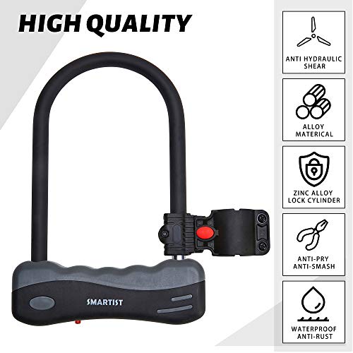 SMARTIST Bike Lock, 14mm Heavy Duty Bicycle Lock with Mounting Bracket