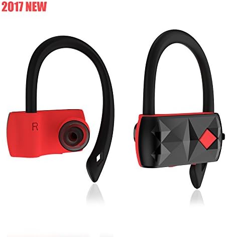 Cordless Dual Bluetooth TWS Headset,A18 Anti-slip Sports Dual Wireless Headphones For Gym Sports By PUNICOK (Red)