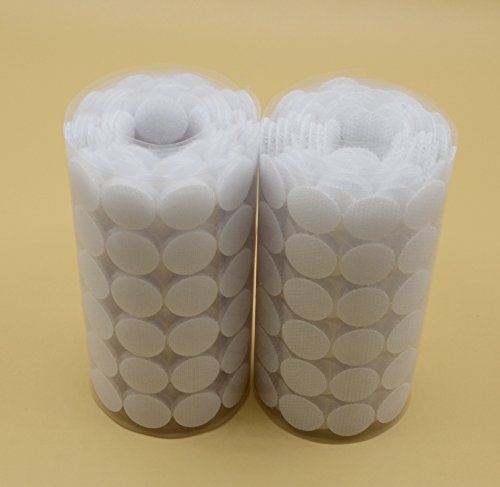 Vkey 720pcs ( 360Pair Sets) 16mm Diameter Sticky Back Coins Hook & Loop Self Adhesive Dots Tapes (White)