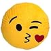 Cute Emoji Stuffed Soft Stuffed Pillow Yellow Smiley Round Emoticon Plush Toy 11" inches With Variations ~ USA SELLER!! (Flying Kiss)