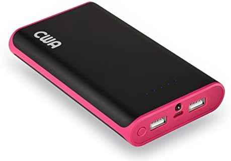 Portable Charger, CWA 16000 mAh Power Bank USB External Battery Pack Backup Dual Port Flashlight iPhone 6/6 Plus/SE/5/5S/5C/4S/4/3, iPad Retina, iPod, Samsung Galaxy S7 S6 Edge Tab Note (Pink)