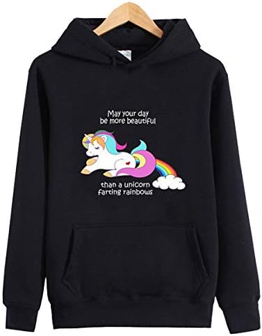 oboss Cute Unicorn Rainbow Pullover Hoodie Sweatshirt Long Sleeve Sweater Hoodie for Girls and Women