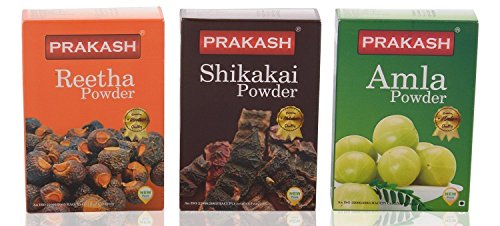 AMLA,REETHA (Soapnut),SHIKAKAI (Acacia concinna) Powder 100grm each for Beautiful Hair and treatment by POSITIVE AROMA