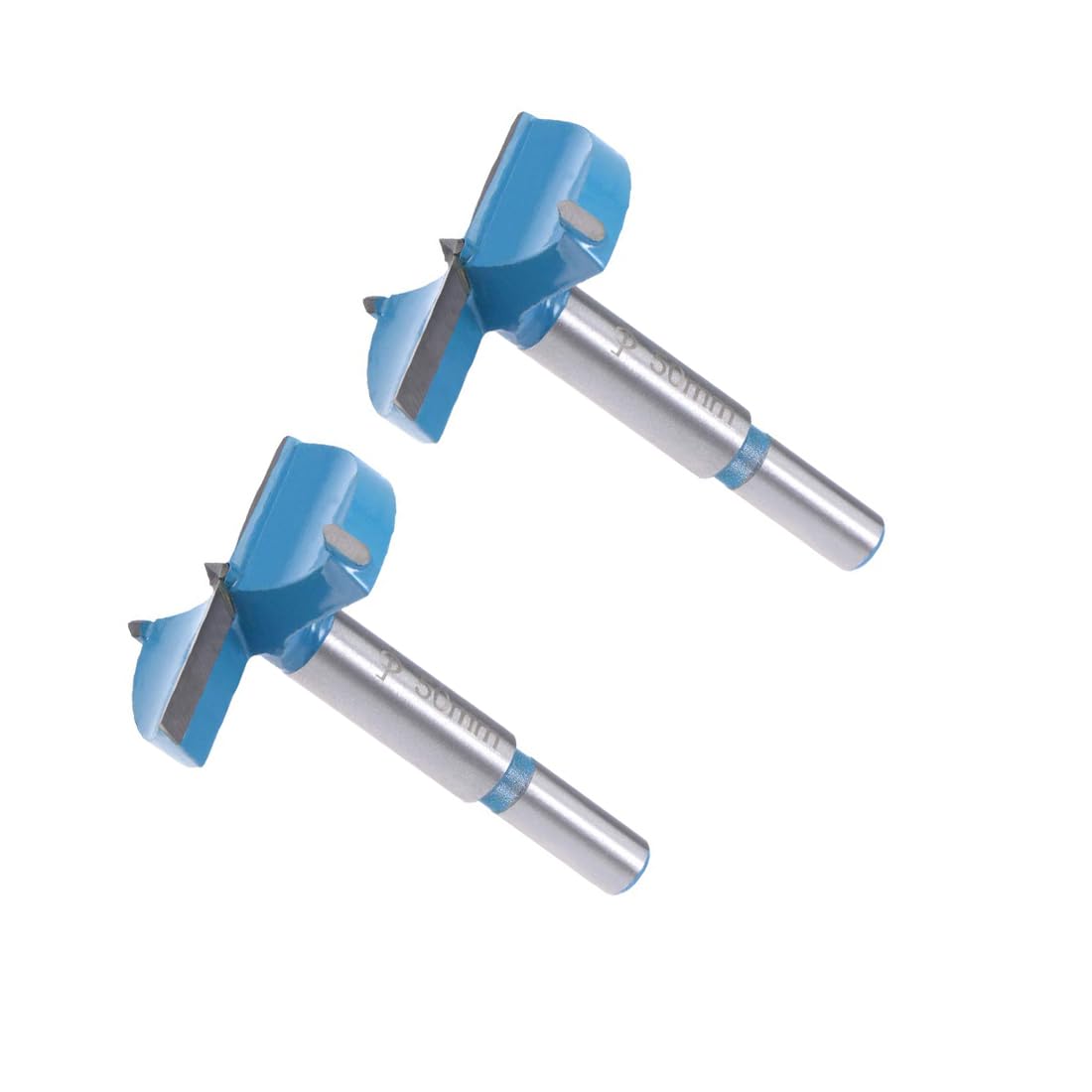 Boxonly 2Pcs Woodworking Hole Opener Positioning Drill Bit 50mm*80mm Forstner Drill Bits Tungsten Carbide Wood Hole Saw Hinge Drilling Bit Cutter