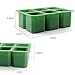 2 Pack Silicone Ice Shot Glass Mold, 6 Cups Square Green Ice Cube Tray, Jelly Tray, Cake Cup Mold, Food Grade Silicone Ice Shot - Green