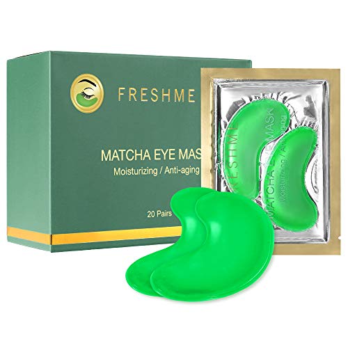 Matcha Under Eye Patches – Eye Gel Masks for Anti Aging Firming Reducing Puffiness Dark Circles Hyaluronic Acid Hydrating Eye Pads Treatment Mask for Women and Men (20 Pairs)