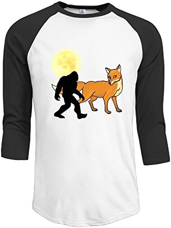 UMMTshirt Bigfoot And Fox Men's Casual 3/4 Sleeve Baseball Raglan Durable Fashion Tee