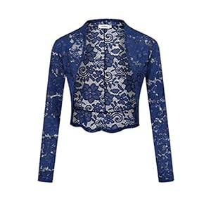 Clearlove Damesbolero, schouderjasje met lange mouwen, open aan de voorkant, voor feestelijke gelegenheden, herbruikbare…