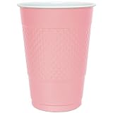 18 Oz Light Pink Plastic Cups - 50 Pk