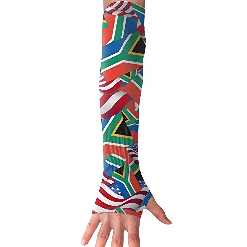 South Africa Flag With America Flag Sleeves Long Sleeve Sun Protection Arm Sleeves Arm Cooling Sleeve Cycling Outdoor Sports Leisure