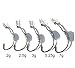 25pcs Black Weighted Twistlock Hook with Centering Pin, Size 1/0 2/0 3/0 4/0 5/0 Hook in Plastic Case,5PCS Each Size, Soft Plastic Hook Extra Wide Gap Hook Saltwater Swimbait Hook