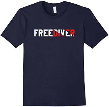 Mens Freediver T-Shirt Dive Flag Freediving Tee Large Navy